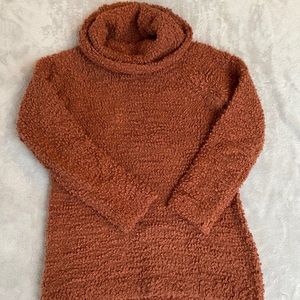 Pink Rose Sweater Cowl Neck Burnt Orange